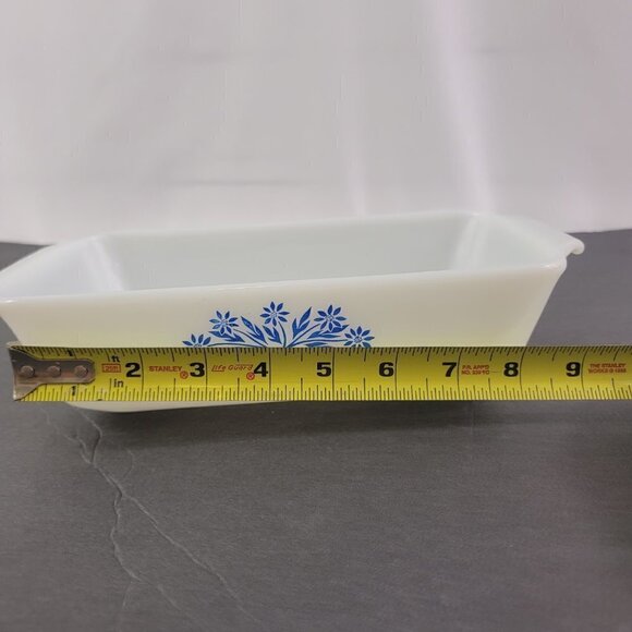 Fire King Anchor Hocking Blue Cornflower White Milk 1.5 QT Casserole Baking Dish - Picture 14 of 16